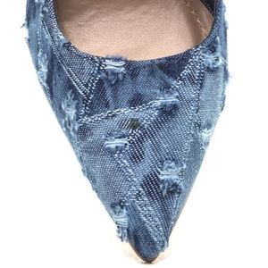 Shoes - Asiah Distressed Blue Denim Pointed Toe Pumps Shoes - Asiah Distressed Blue Denim Pointed Toe Pumps